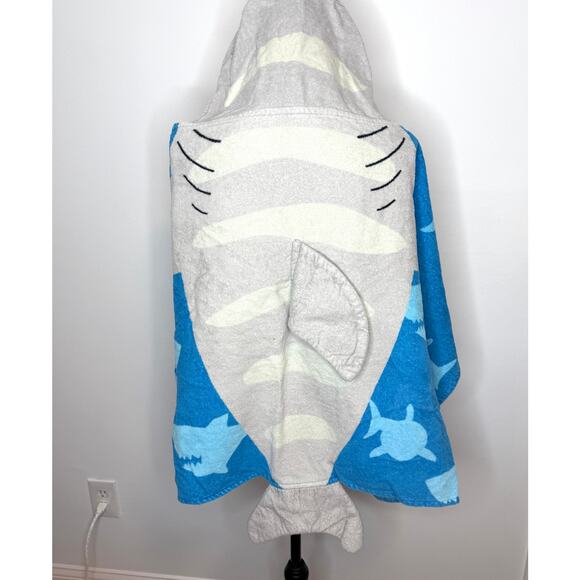 Stephen Joseph Kids Toddler Carter Embroidered Shark Bath Beach Towel Gray Blue - Picture 6 of 9